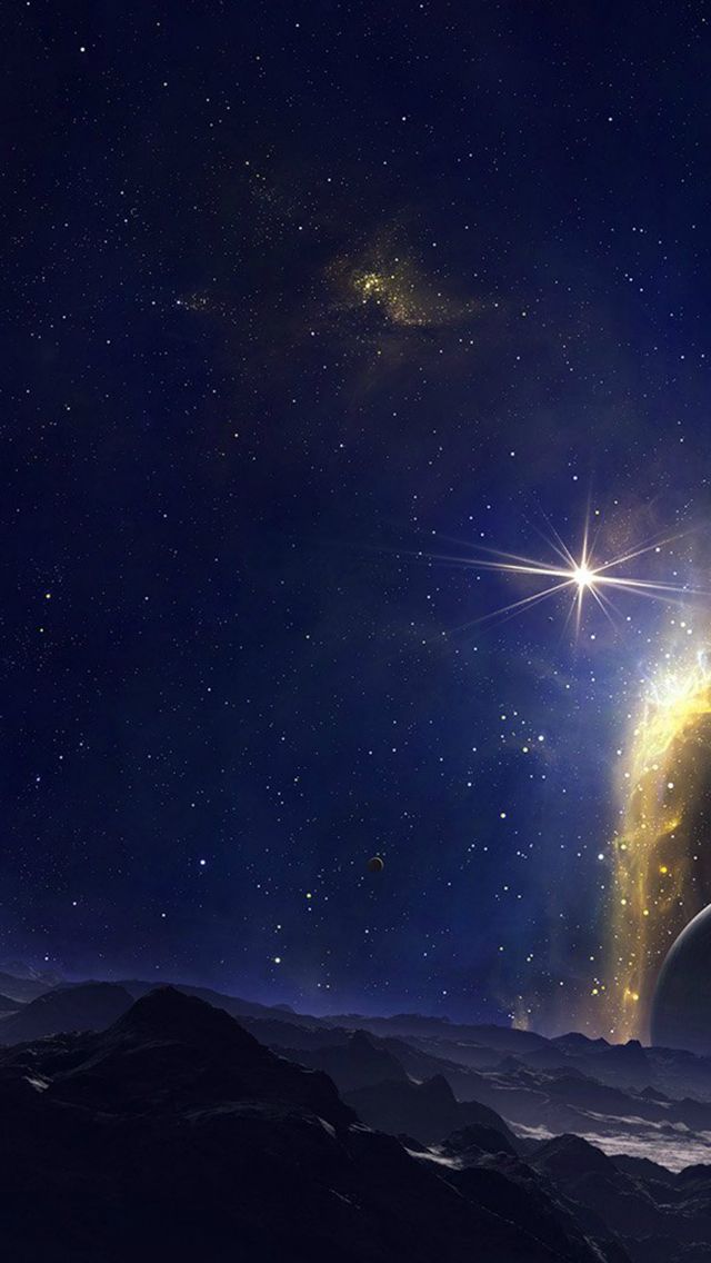 Новые обои для iPhone: космическое синее небо со звездами
